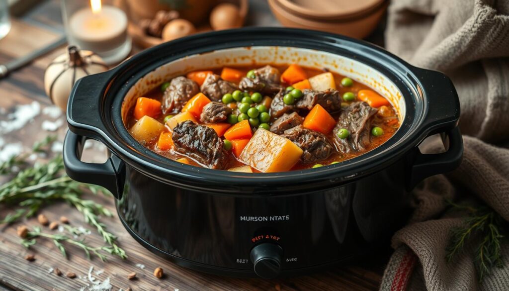 Venison crock pot meals with various vegetables